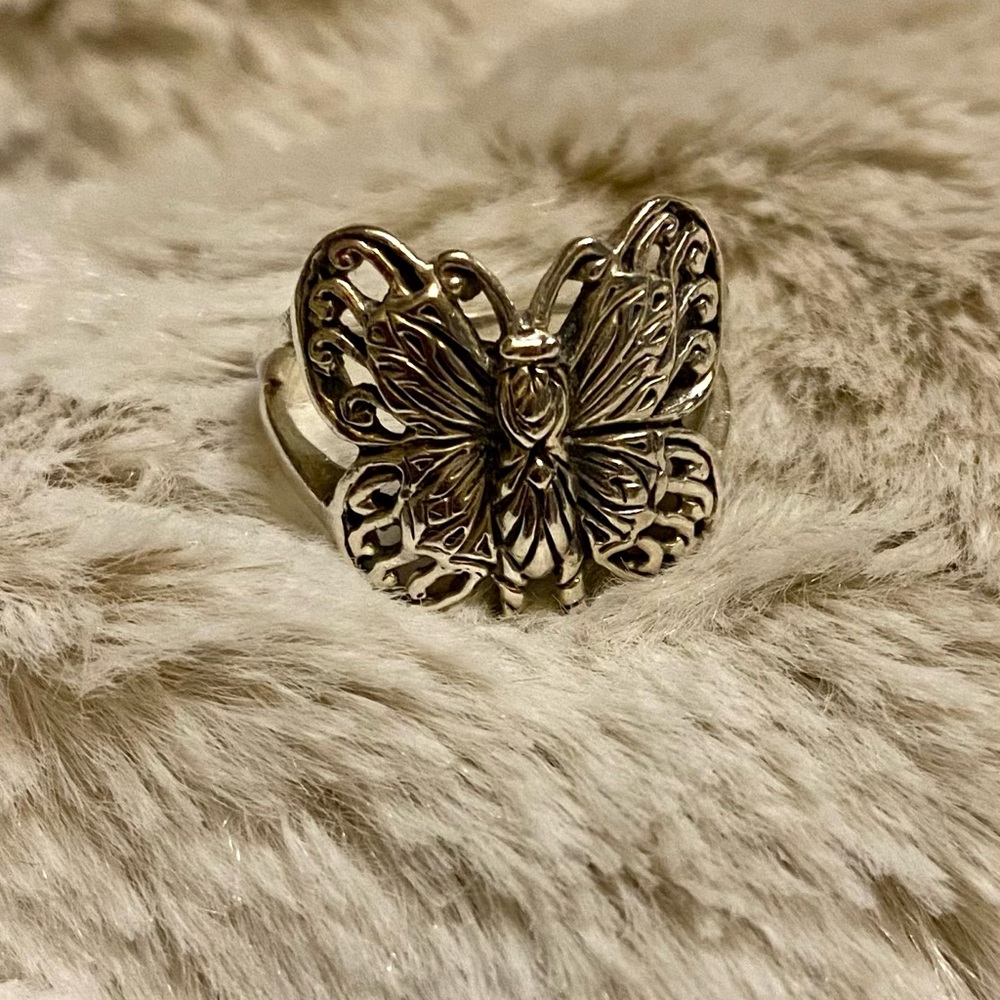 Sterling Silver 925 Butterfly Ring Size 8